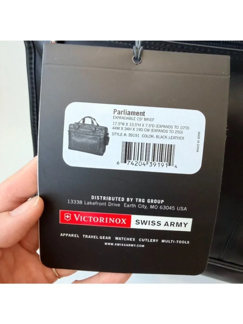 NWT Victorinox Wainwright Attaché Brief Leather Laptop Bag Black